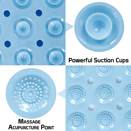 HOKIPO-Extra-Long-Bath-Tub-Mat-With-Anti-skid-Suction-Cups-Blue-PVC-40-cm-X-100-cm HOKIPO Extra Long Bath Tub Mat With Anti-skid Suction Cups (Blue, PVC, 40 cm X 100 cm)