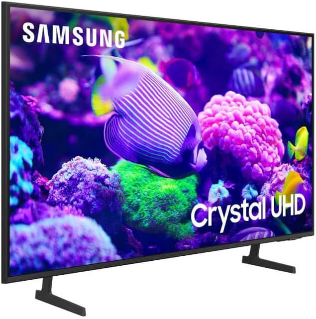 Angled view of the SAMSUNG UN75DU7200B 75 inch Crystal UHD Smart TV with stand