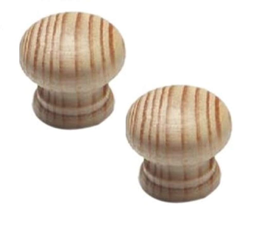 Merriway Bh00091 Door Knob Pine Drilled Unlacquered 38Mm -2 Pcs