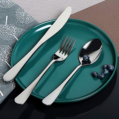 Travel Utensils Set With Case Reusable Portable Cutlery Set Stainless Steel 8Pcs Including Dinner Knife Fork Spoon Chopsticks Straws(Silver) #TOP3