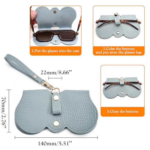 Image of FEISEDY 2Pack Soft Leather Sunglass Bag, Portable Holder Eyeglasses Case