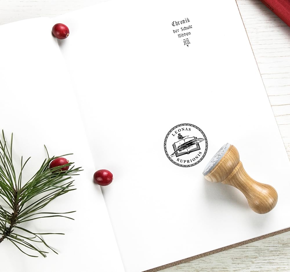 Timbro Personalizzato Penna Piuma Inchiostro Pennino Calligrafia Taccuino, Fatto a Mano Regali Originali in Scatola Regalo Speciale