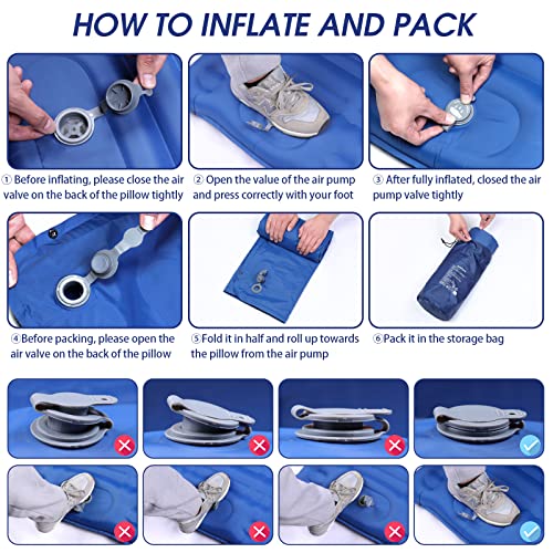 Arlierss Camping Mat, 12cm Thicken Inflatable Camping Mattress with Built-in Pump and Easy to Inflate, Camping Sleeping Mat With Pillow, Waterproof Inflatable Mat For Outdoor, Camping, Hiking & More - Image 6