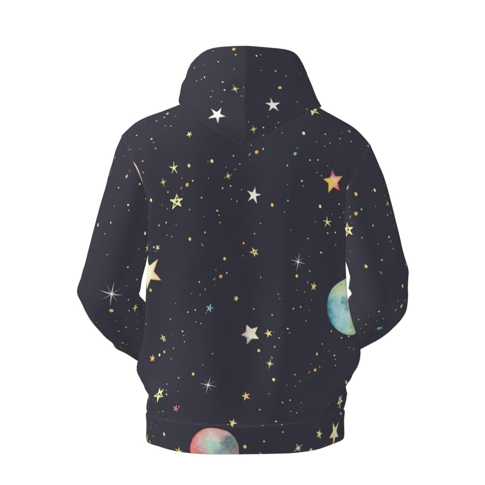 Męska bluza z kapturem z nadrukiem Galaxy, casualowa grafika z nadrukiem bluzy z kapturem z kieszenią