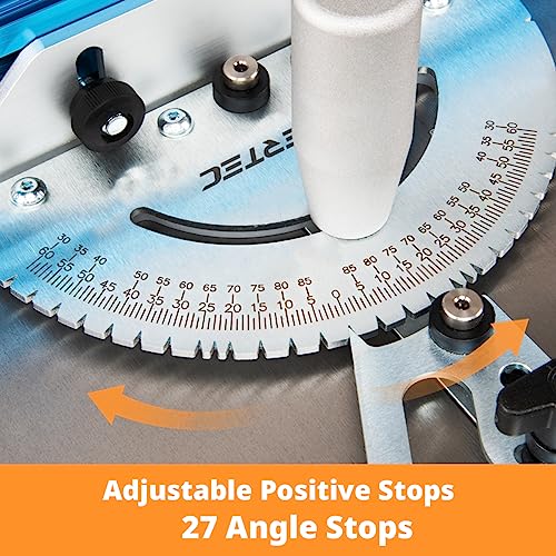 POWERTEC 71391 Table Saw Precision Miter Gauge System w/ 27 Angle Stops and 3/4”x 3/8”T-Slotted Miter Bar w/Removable T-Slot Plate; Includes 24”x 3” Multi T–Track Fence w/Scale, T-track Flip Stop by POWERTEC - Image 5