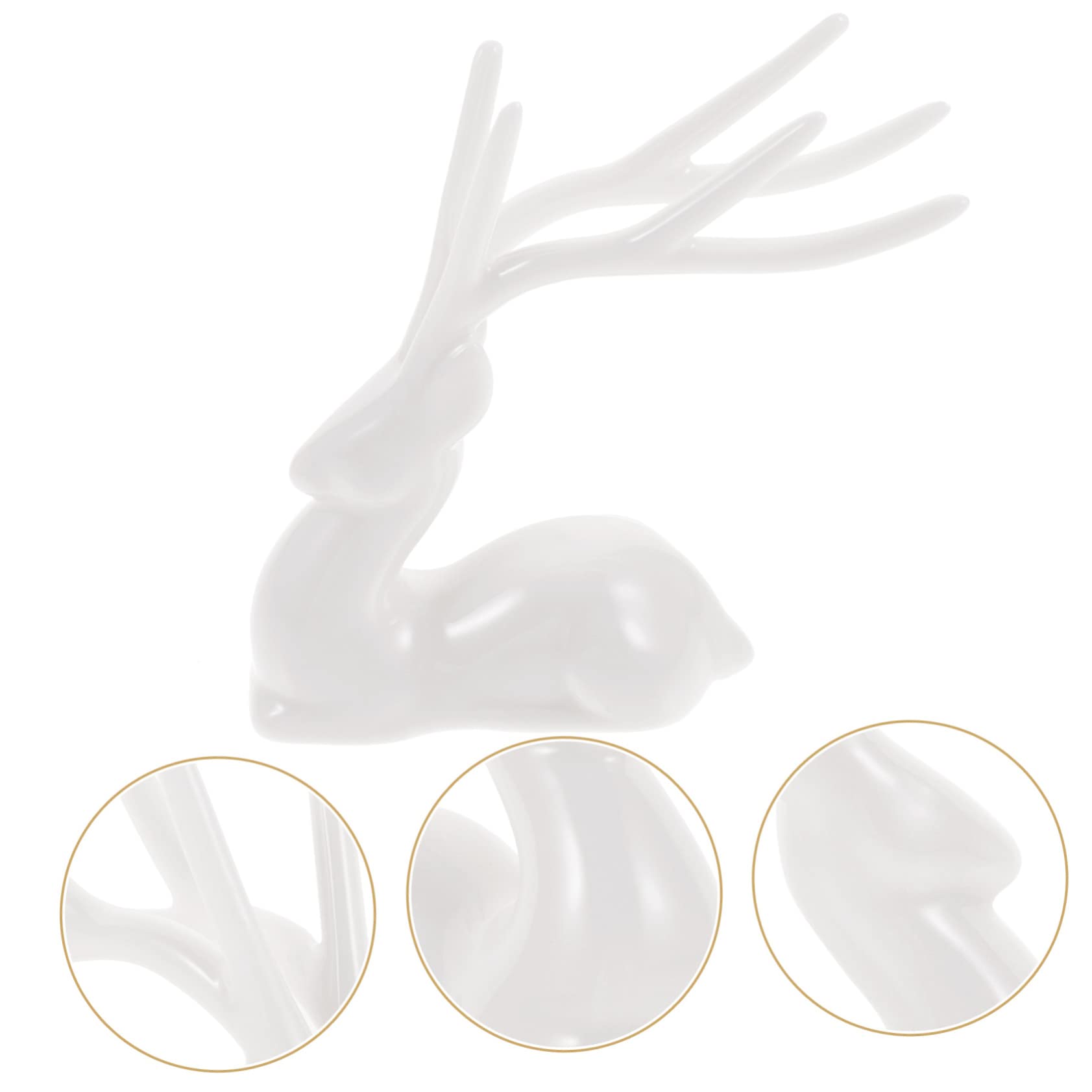 IMIKEYA 3St Elch aus Keramik REH Miniatur weihnachtsfiguren Mini-Weihnachtsfiguren Elch-Skulptur Waldtiere weihnachsgeschenk weihachtsgeschenk Rentier weihnachtsfiguren Dekorationen Weiß
