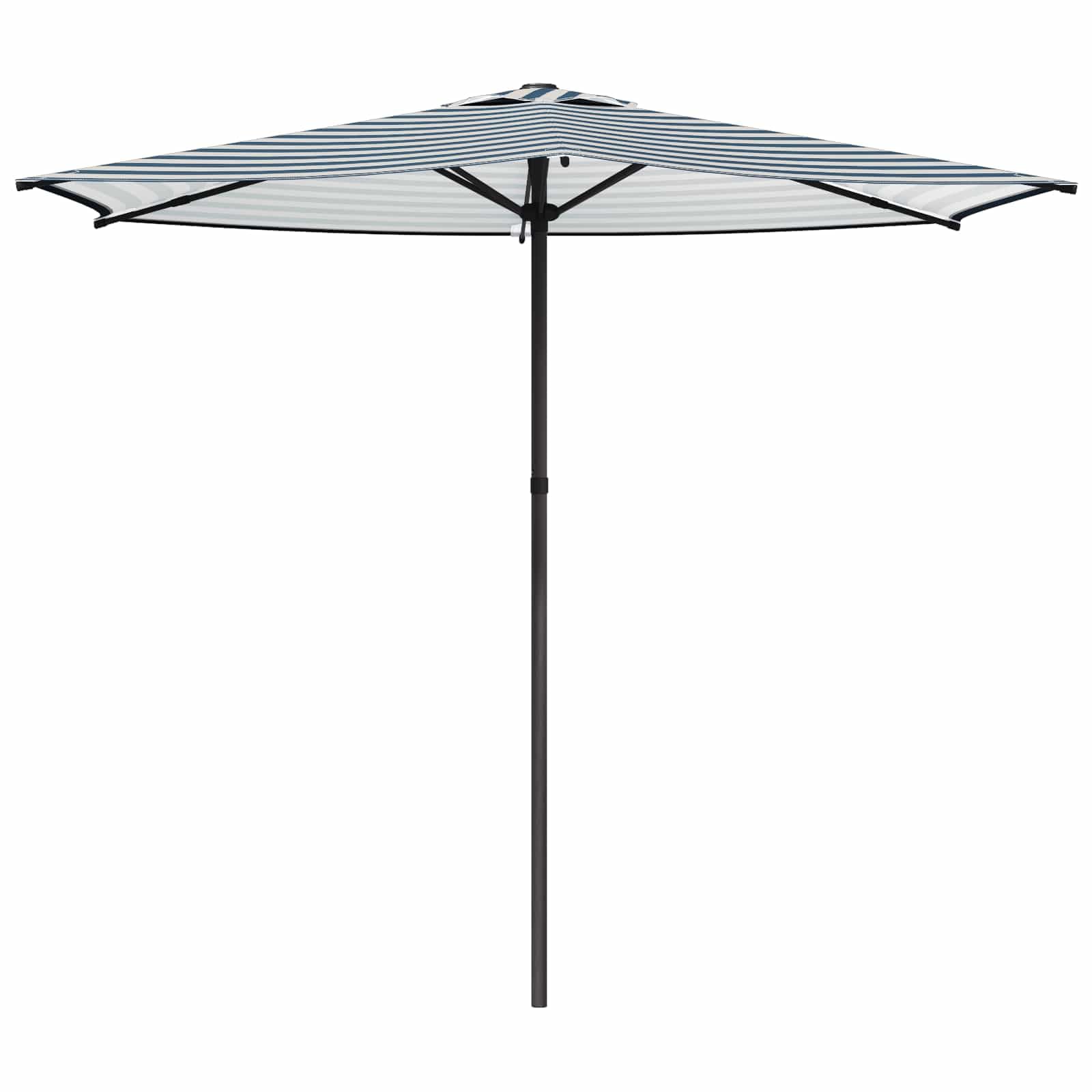 Ombrellone da giardino ad angolo retto, 300 x 300 cm, grande ombrellone da terrazza con apertura push up e apertura antivento, ombrellone per mercato da giardino e terrazza, blu e bianco