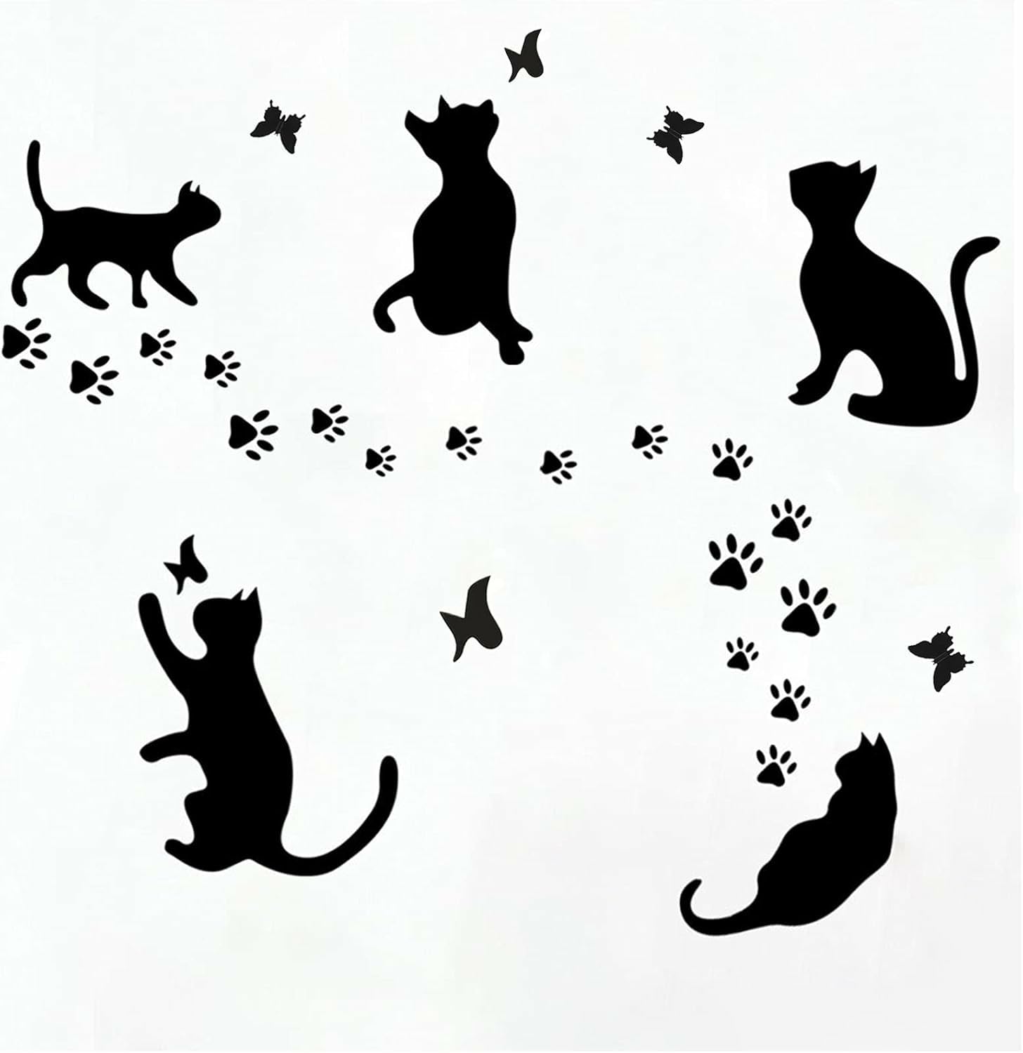 Funny Dog Cat Paw Print Wall Decals - FREE SHIPPING -9