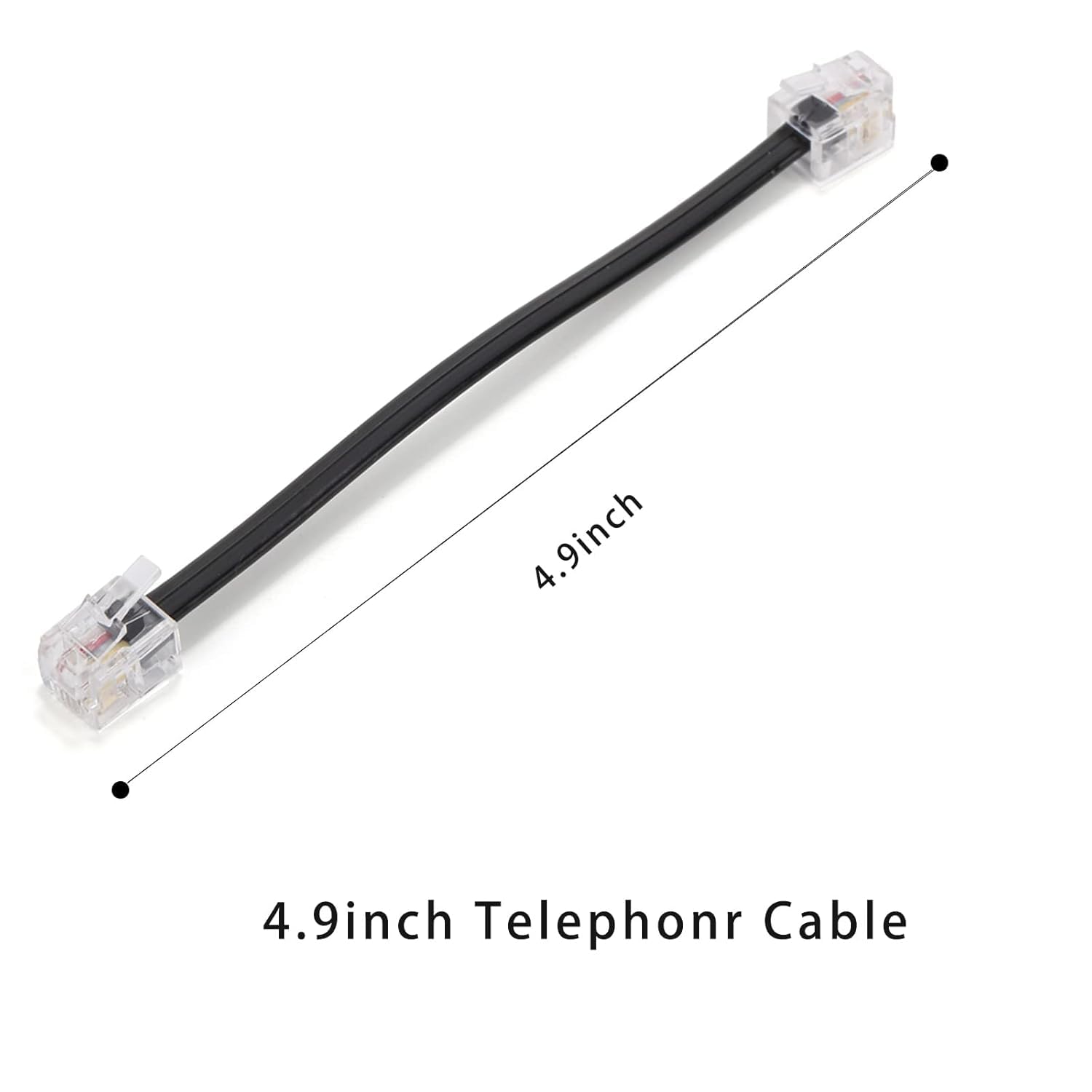 RJ11-Kabel, 2-Wege-Telefon-Splitter, 3 Stück, schwarz, Splitter, 6P4C-Anschluss, Telefonleitungskabel, Adapter mit Kabel für Festnetz-Telefonkabel, geeignet für Telefon, Faxgerät