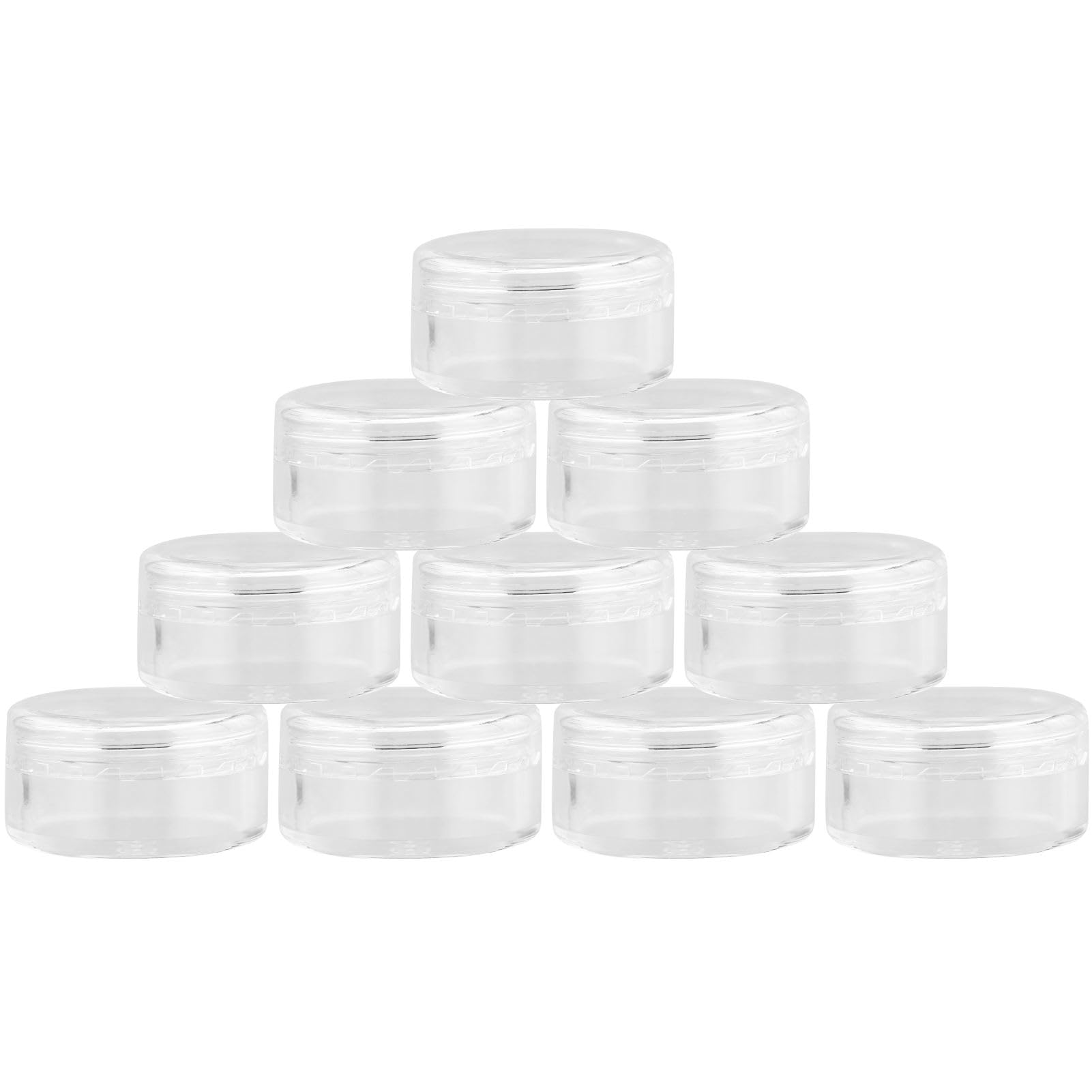 Hxmjied Transparent 25Empty Plastic Cosmetic Jars, 5Ml Sample Pots For Cosmetics,Sample Pots Bottles With Clear Lids, Empty Small Makeup Jars, Small Clear Round Travel Sample Jar Pots,Portable Cosmetic Containers