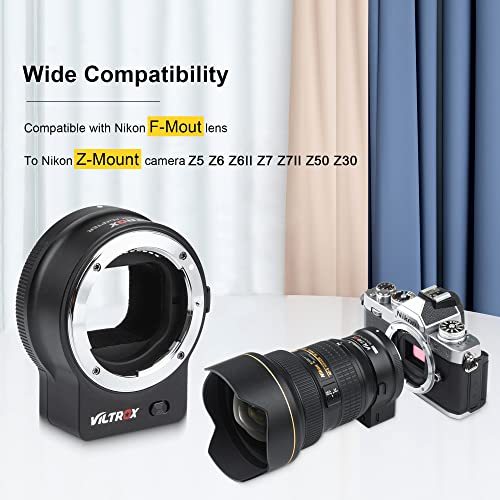 VILTROX NF-Z Auto Focus Lens Mount Adapter Compatible with Nikon F-Mount Lens to Nikon Z-Mount Mirrorless Camera Z5 Z50 Z30 Z6 Z6II Z7 Z7II Zfc Support EXIF Transmission USB Firmware Upgrade - Image 2