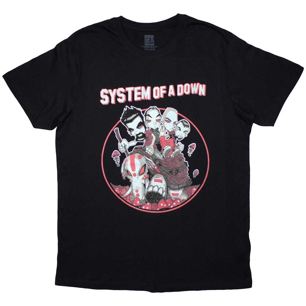 Rock Off officially licensed products System of A Down Mushroom People T Shirt M Black