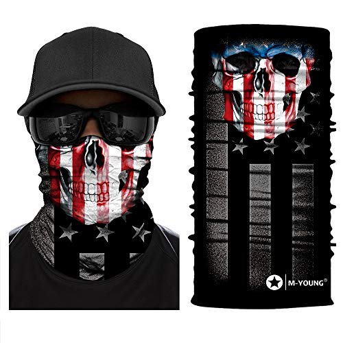 Image of Skull Face Mask Bandanas, Neck Gaiter, Headwear, Magic Scarf, Headband for dust Sun Wind