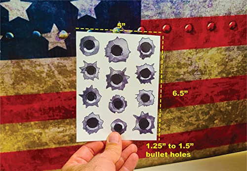 Image of 24 Pack of Bullet Hole Stickers Ultra-Realistic Fake Bullets - Safe for Paint - Laptop car Truck auto Body Scratch and dent Cover Prank Funny Gunshot Sticker Fake Bullet Gun Shot