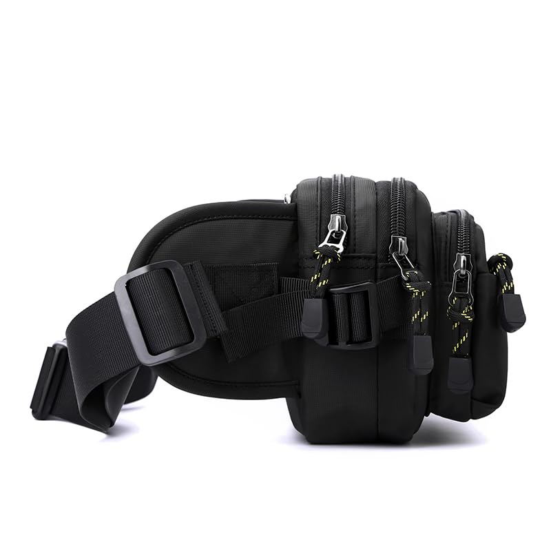 Bauchtasche wasserdichte Gürteltasche für Herren Damen Sportlich Hüfttasche mit 6 Reißverschlusstaschen Nylon Fanny Pack für Hundespaziergänge, Outdoor, Laufen, Reise, Wanderung