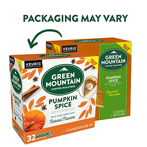 Image of Green Mountain Coffee Roasters Seasonal Selections Pumpkin Spice, Keurig Single-Serve K-Cup Pods, Light Roast Cofee, 32 Count (Pack of 2)