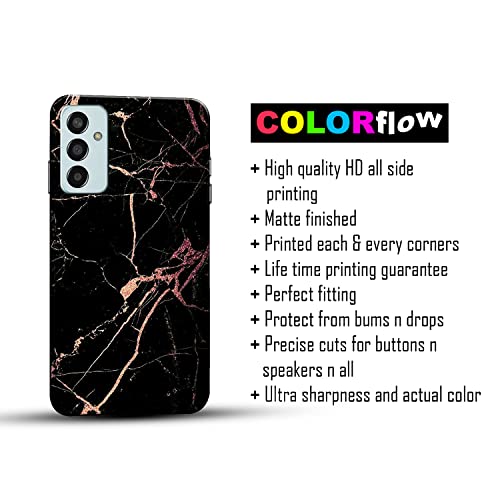 Image of COLORflow Back Cover Compatible with Samsung Galaxy F13 / M13 4G | Beautiful Black Golden Marble | Designer Printed Hard CASE Bumper Back Cover Compatible with Samsung F13 / M13 4G