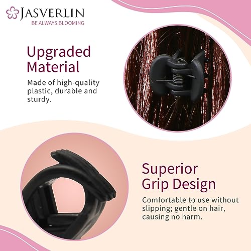 JASVERLIN Small Hair Clips Tiny Claw for Fine Thin Hair Women Little Girl Plastic Mini Accessories Clam Clip Styling - Image 3