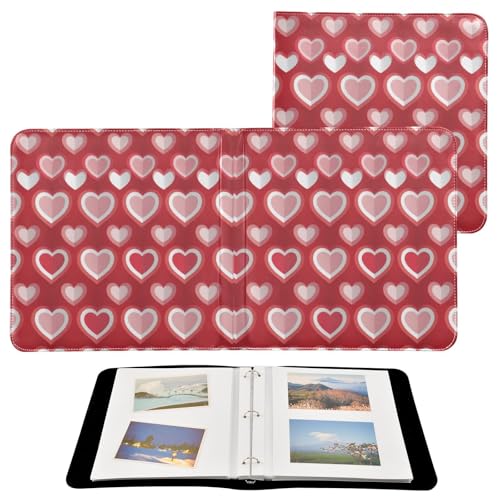 Álbum de Fotos Autoadhesivo DIY Scrapbook con 3 Anillas Corazones Rojos Temática Romántica Día de San Valentín 40 Páginas 8x10 para Memorias miniatura 2