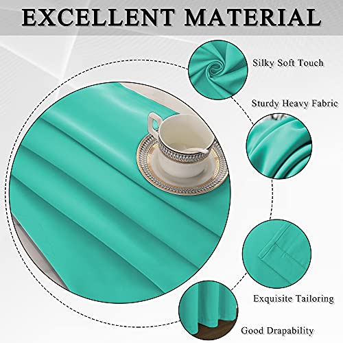 Keqiaosuocai Turquoise Blackout Curtains 72 Inches Long For Living Room - Grommet Room Darkening Thermal Insulated Teal Green Curtain Drapes For Kids Nursery Bedroom, 2 Panels Sets, 52W X 72L #TOP3