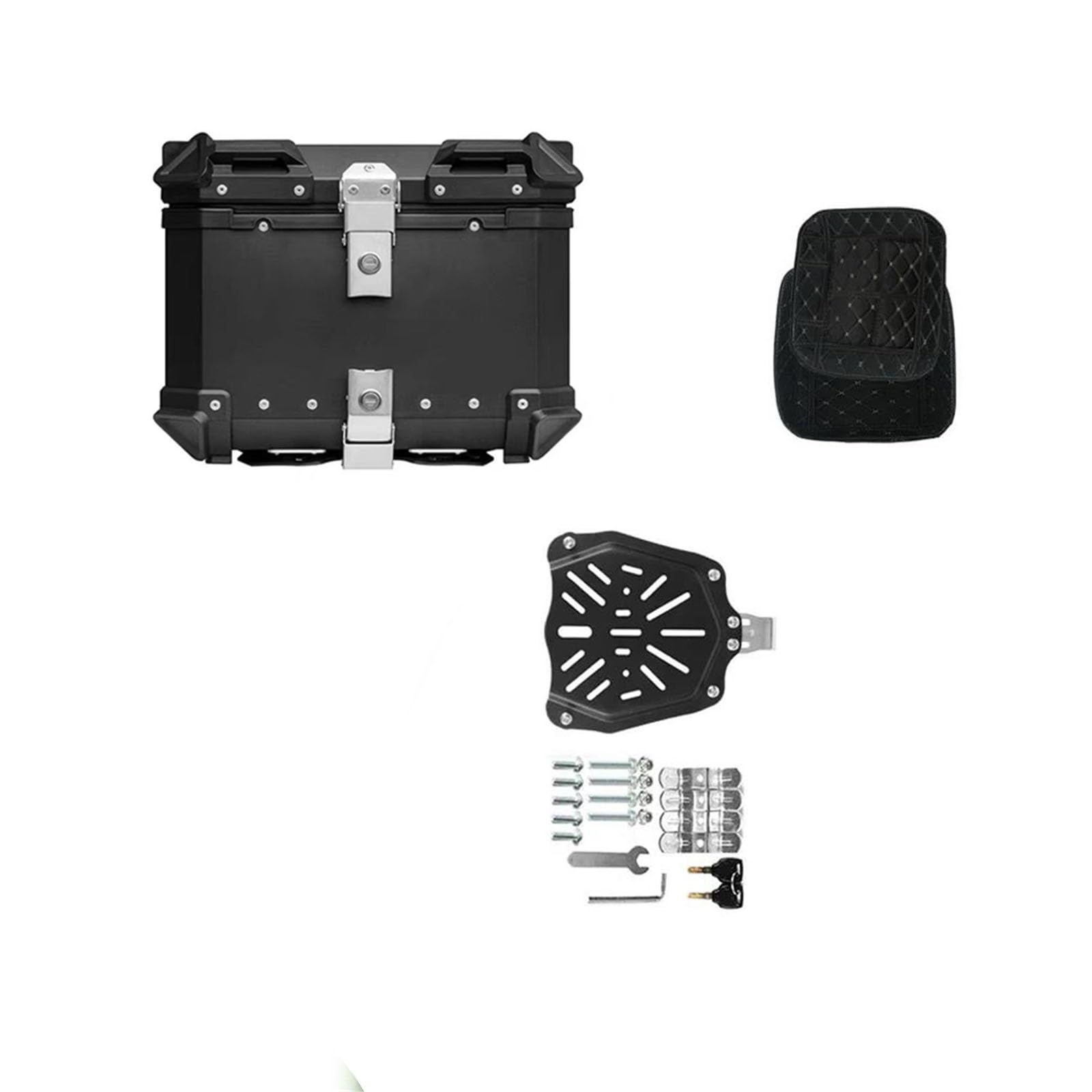 Caja de Almacenamiento Baúl Trasero para Motocicleta 45 Y 55 litros, para Almacenamiento, para Viaje, Accesorios para Honda XADV750 CB400X CB500X para Suzuki V-Strom 800DE DL250 DL650(Black-45L)