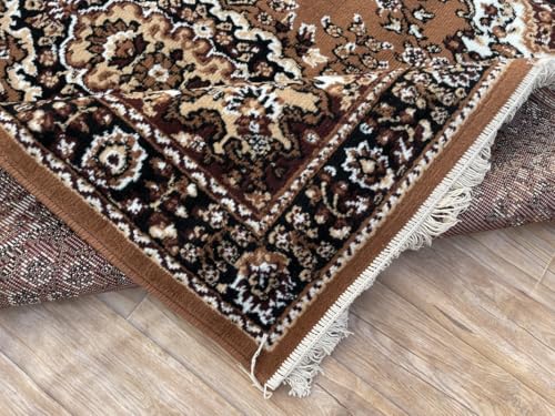 Image of TTC THREAD & TEXTURE CARPET Traditional Comfort: Power-Loomed Carpets for Living Room- Every Space Area Rug Color Gold Size 7x10 Feet (210x300cm)