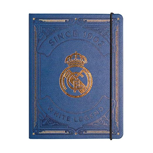 Grupo Erik Cuaderno Real Madrid - Cuaderno punteado - Cuaderno tapa durada forrado en PU │ Cuaderno de notas, cuaderno recetas, cuaderno viaje, bullet journal... - Libreta A5 / Bloc A5