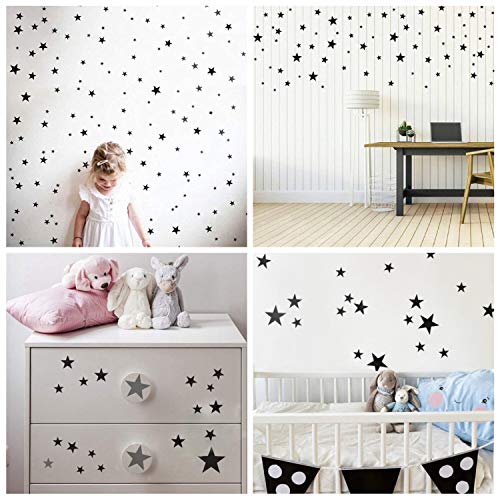 WandSticker4U®- [60 pièces] Stickers muraux ÉTOILES noir I Autocollant étoiles noires I Déco chambre enfant bébé pour mur et meuble à coller crèche...