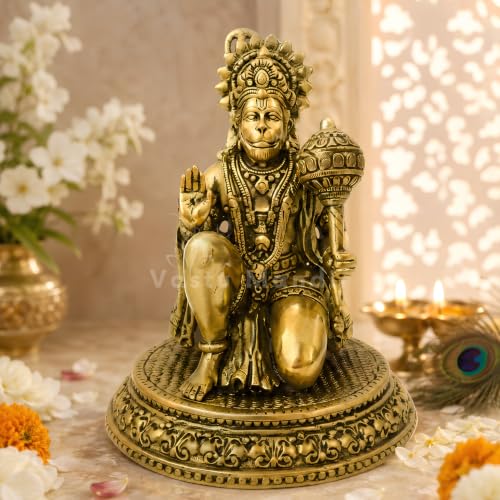Image of Brass Hanuman Ji Idol, Vastu Remedy for Strength (4 Inch, 210 g)
