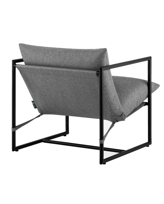 SWEET SOFA® Butaca Jaime – Sofá Individual Sillón Individual de Diseño Moderno, Estructura Metálica Resistente, Cojines desenfundables Color Gris