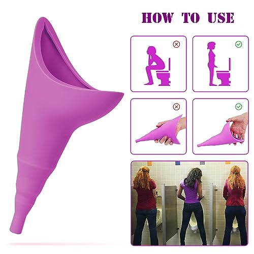 Tarnel 2pcs Urinella für Frauen, Weibliches Urinal Silikon Trichter Wiederverwendbarer Frauenurinal für Frauen, Tragbares Urinal für Frauen Stehend Bis Pinkeltrichter, Aktivitäten, Camping