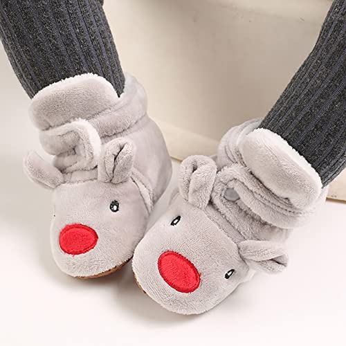 Christmas Fluff𝐲 Boots for Baby Cotton Warm Cotton Shoes Infant Soft Comfortable Warming Home Winter Ankle Sock Shoes2