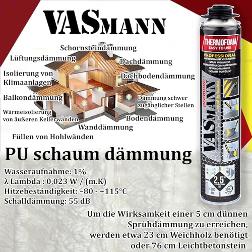 Mousse polyuréthane projetée pour isoler votre maison lot de 12 avec pistolet - 5
