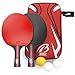 Tencoz Raquetas de Tenis de Mesa, 2 Raquetas de Ping Pong Profesional, 3 Pelotas de Tenis de Mesa, Set de Ping Pong para Juego de Interior al Aire Libre
