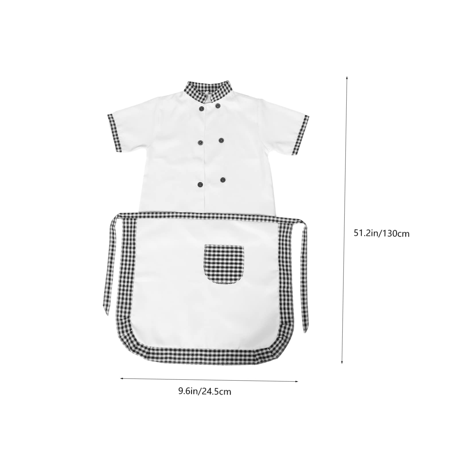 DEARMAMY Children's Chef Hat and Apron Set Boys and Girls Cooking Apron Pockets Toddler Chef Outfit