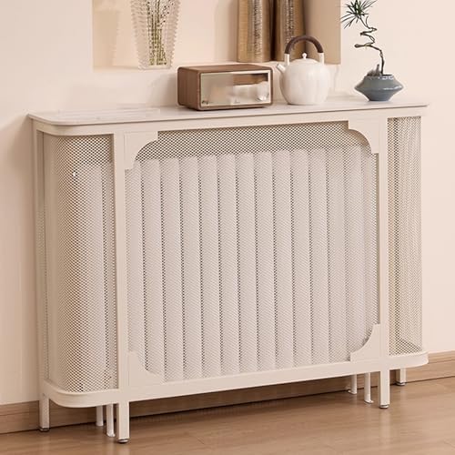 Adjustable Iron Radiator Cover - Decorative Heating Cabinet for Home, Bedroom, Office - White, 80x25x80cm (31x10x31in) - Stylish Protection & Enhanced Decor