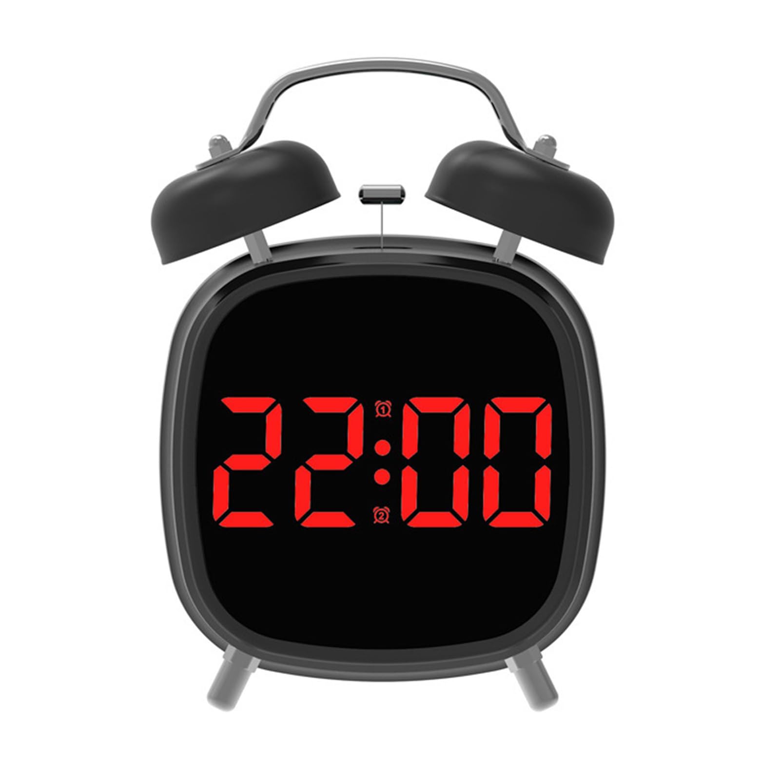 HDOYTXXM Digital Clock with Double Bells Alarms Large Display and Brightness External Power Efficient 5V1A Clock Loud