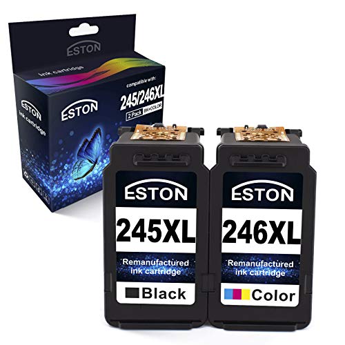 ESTON Remanufactured Replacements for PG 245XL CL-246XL PG243 244 Ink Cartridges for PIXMA MX492 MG2920 2520 2420 2922 2924 IP2820 Printer (2 Pack 1 Black +1 Tri-Color)