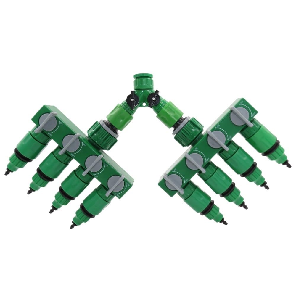 1 pz Giardino Irrigazione Irrigazione Connettori Tipo Y Spento A 8 Prese Adattatori Rami Con Valvola Giardino Connettore(4/7mm)