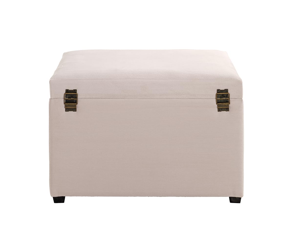 HAKU Cassapanca per sedili crema, MDF, tessuto in corda - Dim. L 58 cm x A 42 cm x P 39 cm, Stile Moderno