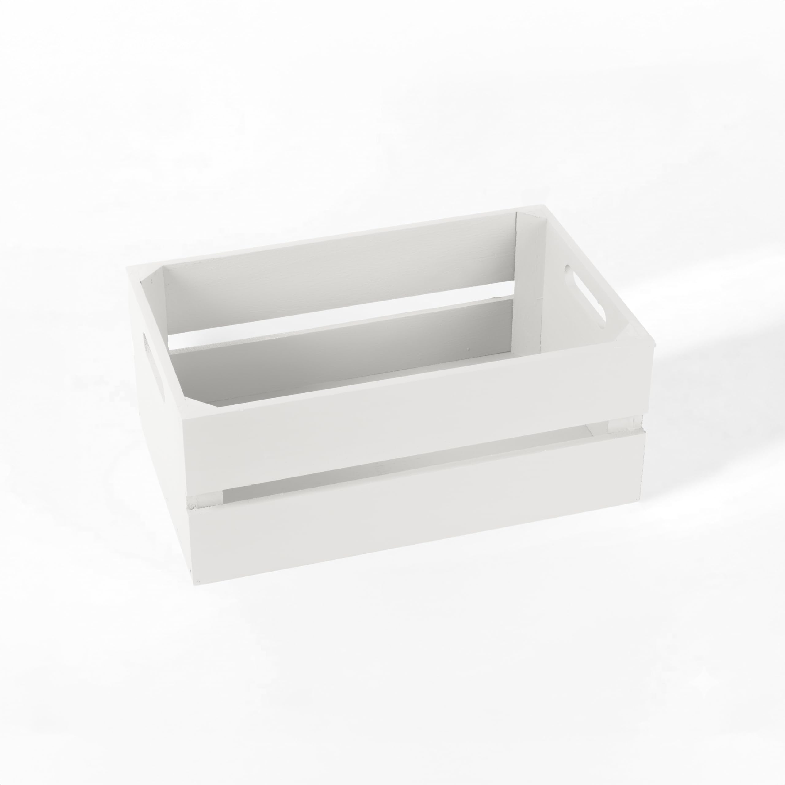 Wickerfield Small Wooden Boxes for Gifts, Crate Box, Crates Wooden Storage Box, Wood Crates, Gift Hamper Boxes Empty (White, Medium)