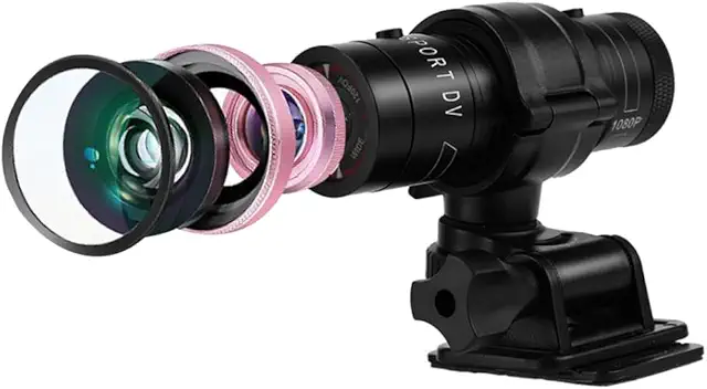 Imagen relacionada con Full HD 1080P 30fps Mini cámara Deportiva DV, IPX-4 Cámara de Video DVR de acción para Casco de Motocicleta y Bicicleta Impermeable, Grabadora de Video para Aventuras al Aire Libre