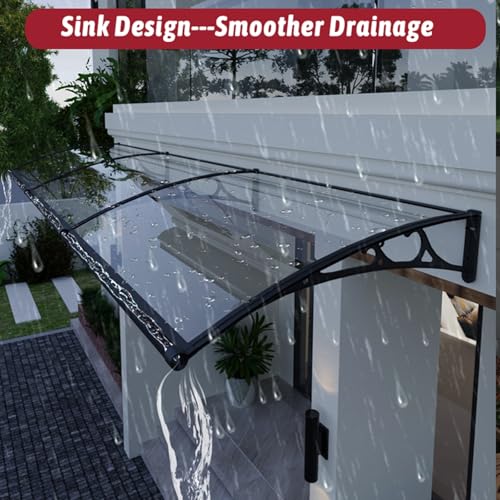 Auvent de terrasse imperméable anti-pluie avec abri polycarbonate - 3