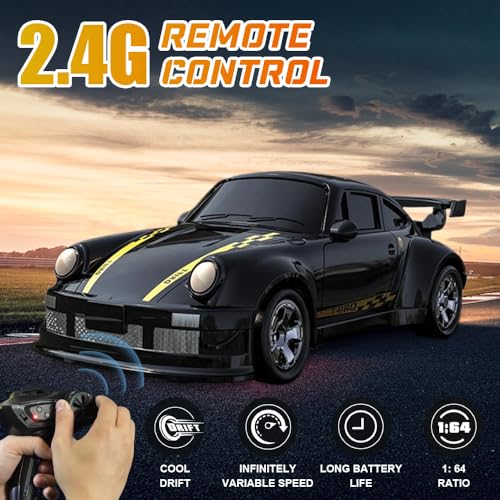 Voiture télécommandée RC drift 1:64 avec mini éclairage 2,4 GHz 4WD