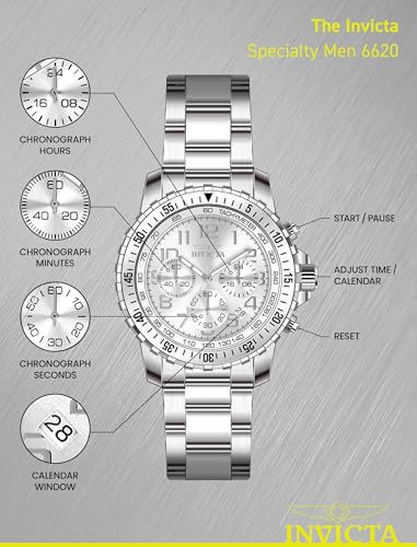 Invicta Men's Specialty Quartz Watch with Stainless Steel Band 45mm4