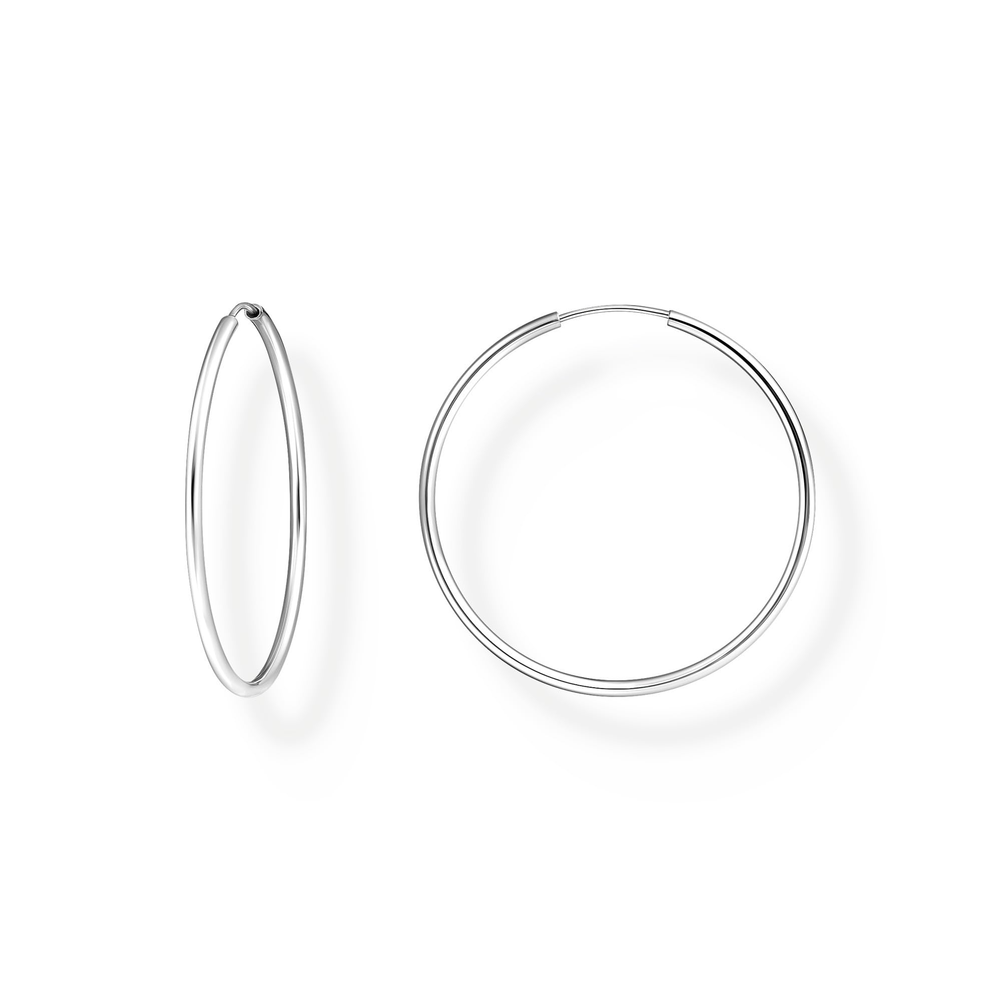 Orecchini a Cerchio Medio in Argento Sterling 925 CR728-001-21, Misura