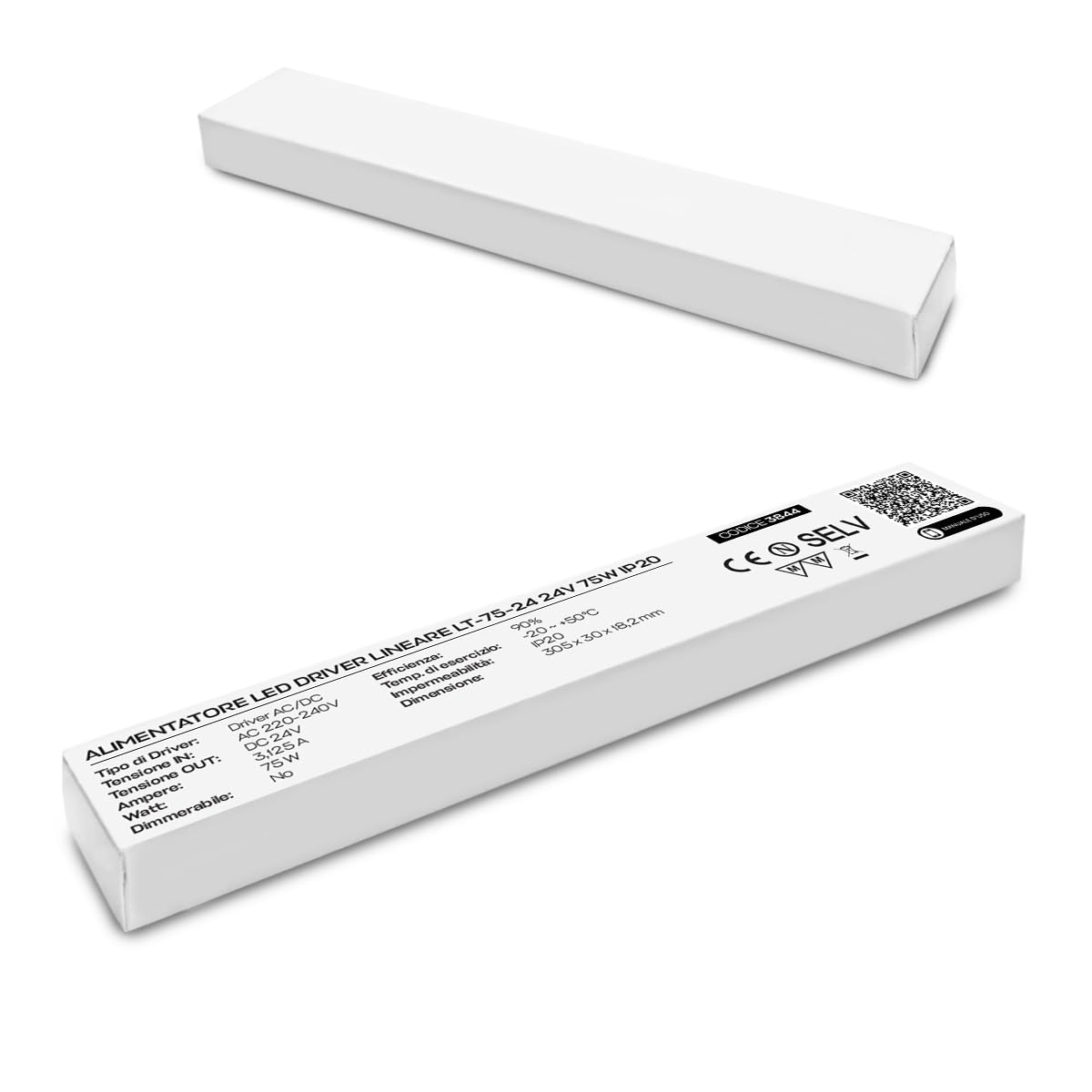 Kingled - Alimentatore Modello Actec LT-75-24 Driver 75W DC 24V Ultra Slim Lineare Idoneo Installazione su Legno e Cartongesso per Strisce Led