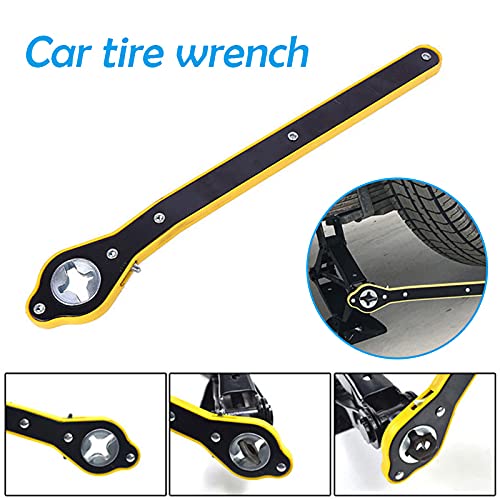 Auto Labor-Saving Jack Ratchet Wrench With Long Handle, Scissor Jack Lift Speed Handle Tool Jack Lug Handle Tool Tire Wheel Jack Wrench, Universal Automotive 360° Swivel Car Repair Tool #TOP1