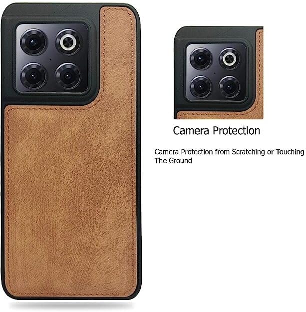 Image of A rtistque Premium Pu Leather Back Cover Case for Oneplus 10T 5G | Drop Protection | Raised Camera Edges - Brown