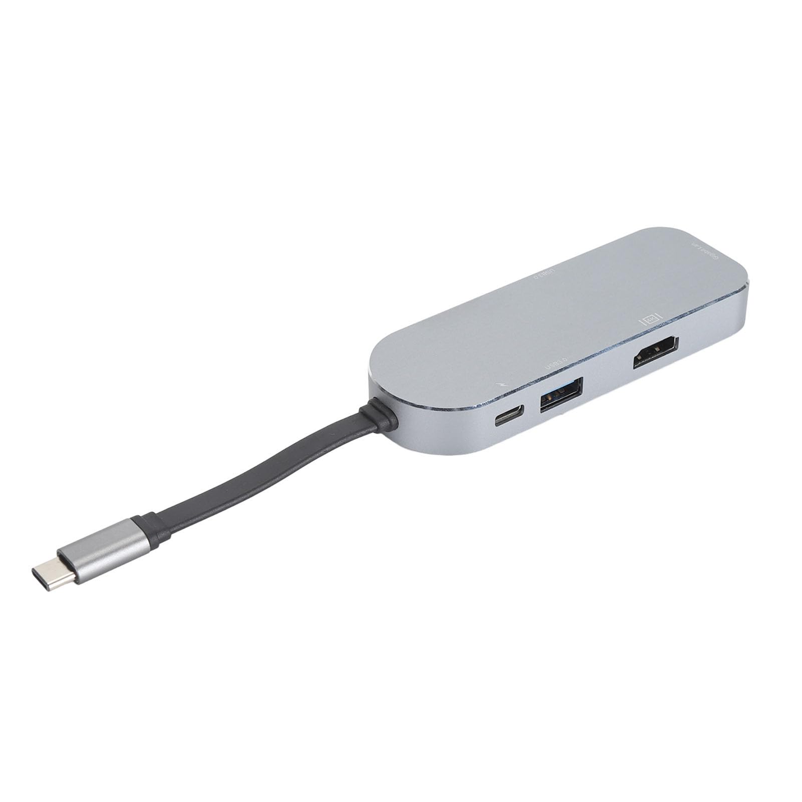 Docking station 7 in 1 con hub Type-C, docking station USB-C con display 4K HD, RJ45, doppia porta USB 3.0, ricarica PD, slot per schede SD e microSD, compatibile con, (Argento)